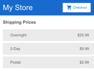 Display shipping prices